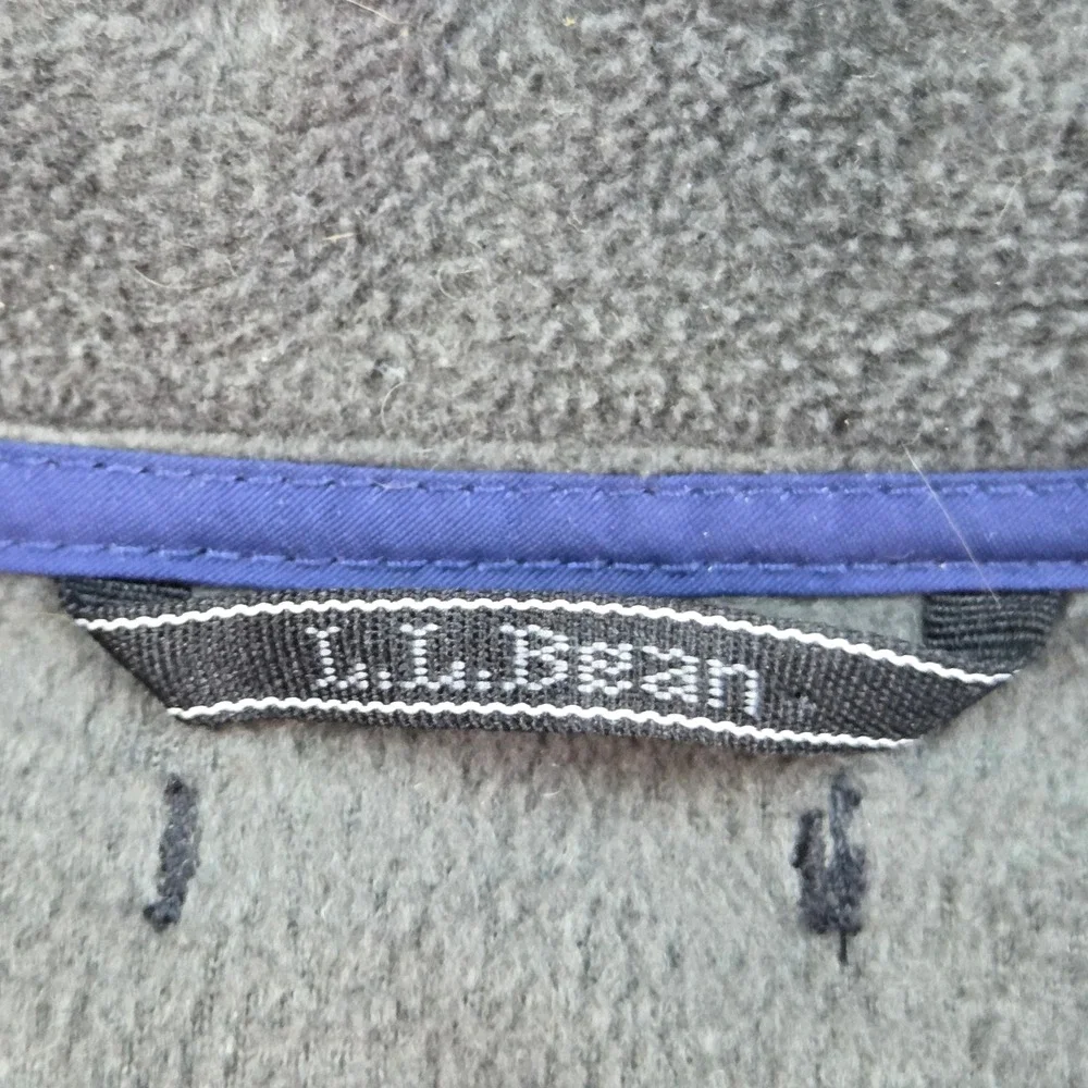 L.L. Bean Full Zip Fleece Jacket Mens S Reg DVFBC Mountain Logo Charcoal Gray